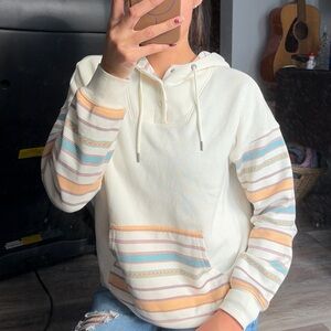 Rank 45 Cream Hoodie with Stripes